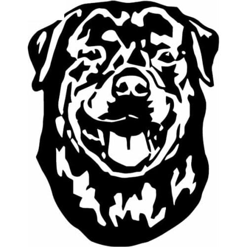 Car Sticker Personality Rottweiler PVC Decal Car Sticker Cute Cartoon Animal Art Decoration Sticker Black/white, 16cm*12cm