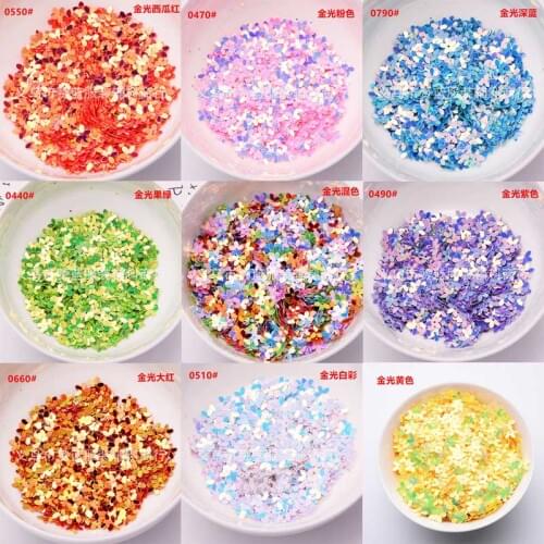 Gold glitter sequin DIY handmade 10mm three-dimensional clover flower beads beads wedding beauty clothing accessories sequins