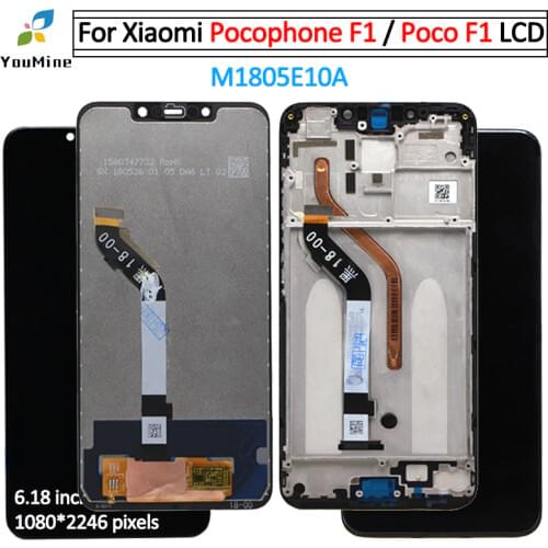 6.18" For Xiaomi poco F1 LCD Display Touch Screen Digitizer M1805E10A Assembly for xiaomi Pocophone F1 LCD for Xiaomi F1 LCD