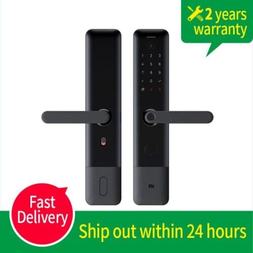 New Xiaomi Mijia Smart Door Lock E Fingerprint Password Bluetooth Unlock Detect Alarm Work Mi Home App Control with Doorbell