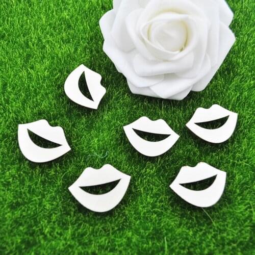 Happymems Wood Shapes 10pcs/lot Lips Laser Cut Wooden Crafts For DIY Craft Home Decorations Scrapbooking Wood Shapes