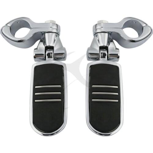 Chrome 32mm 1 1/4" Engine Guard Footpeg Clamps Mounting Kit For Harley Yamaha