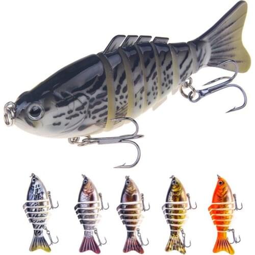 10cm 16g Fake Fishing Lure Multi-section 3D Eyes Simulation Fish Fishing Hard Bait Lure with Fish Hooks