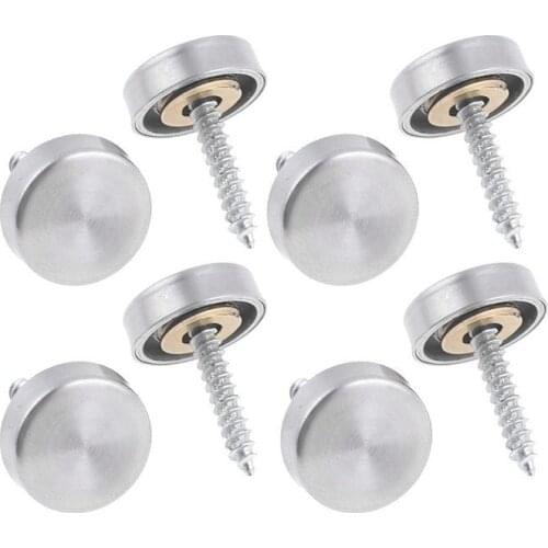 JFBL Hot 16 mm Stainless Steel Mirror Nails Screw Cap (8 Pieces)