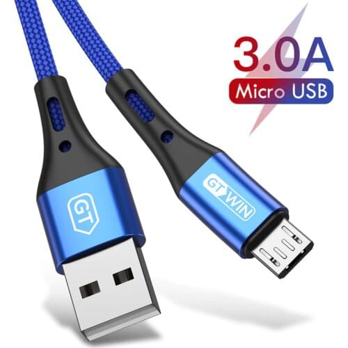 GTWIN Micro USB Cable 3A Fast Charging Data Cable for Samsung Xiaomi P30 Micro usb fast Charge Android Mobile Phone Cable 3M