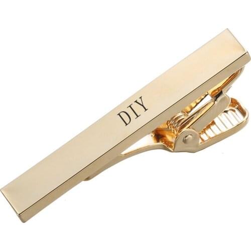4CM Short Gold Tie Clip Fashion Mens Gifts Childrens Collar Clips Uniform Tie-Clips Jewelry Accessories Personalized Name Date
