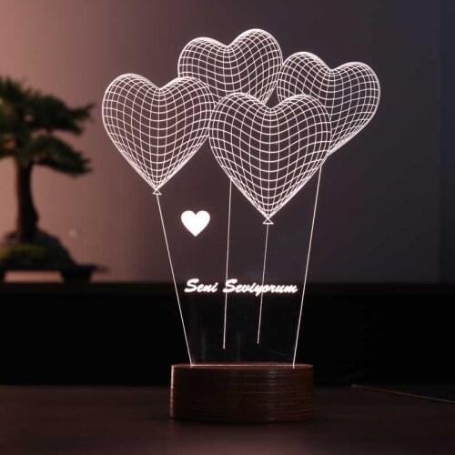 3D Heart I Love You Lamp