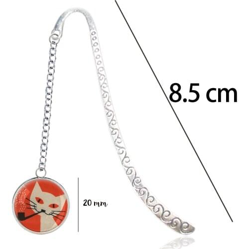 Metal Bookmark Meow Cat Kindergarten Badge Pin Kawai Cute Animal Cartoon Black Cats For Notebook Book Marque Page Mate Marker