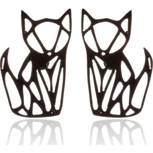 Cute Origami Cat Stud Earrings for Women Hollow Fox Cat Moon Mouse Earrings Mickey Girls Kids Jewelry
