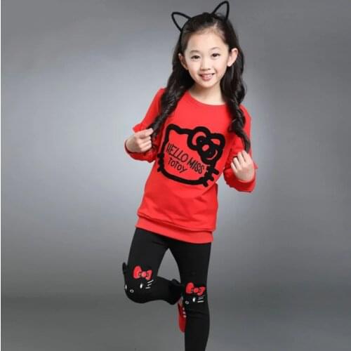 New Autumn Girl clothes Sets Cartoon Lovely Embroidery Children Tracksuit kid clothing suit toddler sweatshirts+pants 2pcs 2-10Y