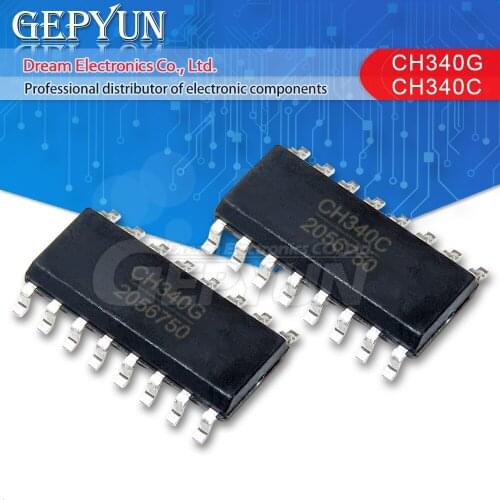 5PCS CH340G SOP16 340G CH340C 340C SOP-16 CH340 SOP Original IC R3 Board Free USB Cable Serial Chip