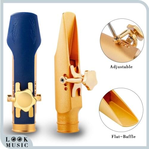 PRO Sax Bb Tenor Saxophone Mouthpiece Gold Plated Size 5.6.7.8.9.10 Medium Chamber Straight Baffle Saxophone Parts Accessories