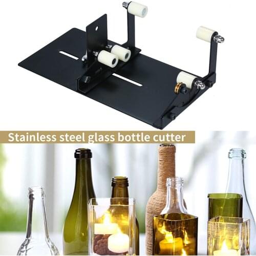 Glass Bottle Cutter for DIY Glass Cutting Machine Metal Pad Bottle Holder Square and Round Wine Beer Glass Sculptures Cutter