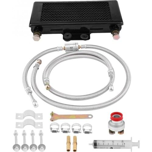 Engine Oil Cooler Oil Cooling Radiator System Kit for Yamaha 100CC-125CC Engine Aluminum Engine Oil Cooler Cooling Radiator Kit