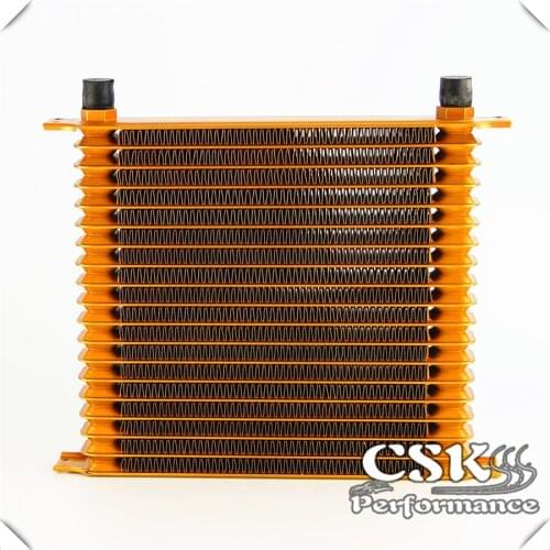 Universal AN10 Trust 19 Row Engine Oil Cooler 10.6"x12"x2" For Chevrolet Gold
