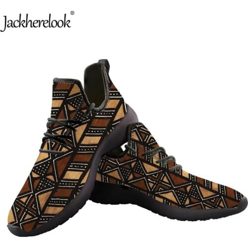Jackherelook Woman Flat Shoes Lightweight Mesh Knit Sneaker Vintage African Ethnic Pattern Summer/Spring Footwear Mujer Zapatos