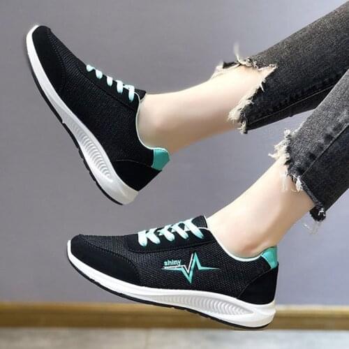 Women Sneakers 2020 Autumn Spring Mesh Casual Shoes Lace Up Running Shoes Female Tennis Sport Leisure Shoes zapatos mujer 8442G
