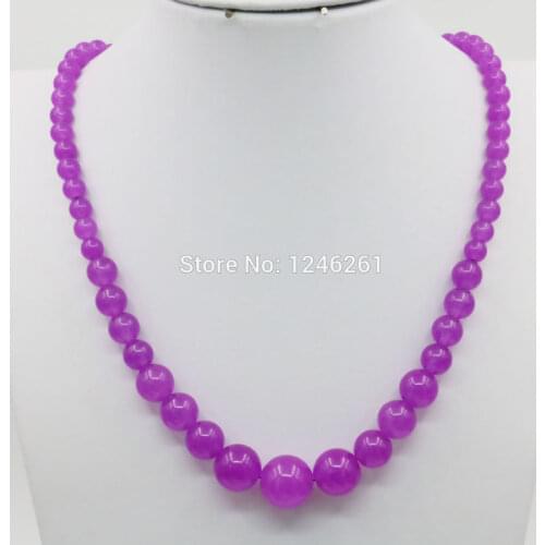 6-14mm HOT Purple Violet Alexandrite Necklace Chain Beads Women Jewelry Party Wedding Gifts Wholesale 18inch Lucky Natural Stone