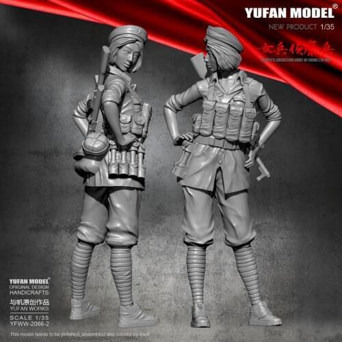 1/35 Resin Figure Kits Yufan Model Female scout Model Self-assembled YFWW-2066-2