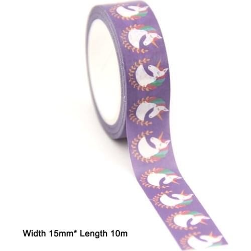 1PC 15MM*10M Purple Unicorn Washi Stickers Masking Tapes Decorative DIY Stationery office supplies washi tape set
