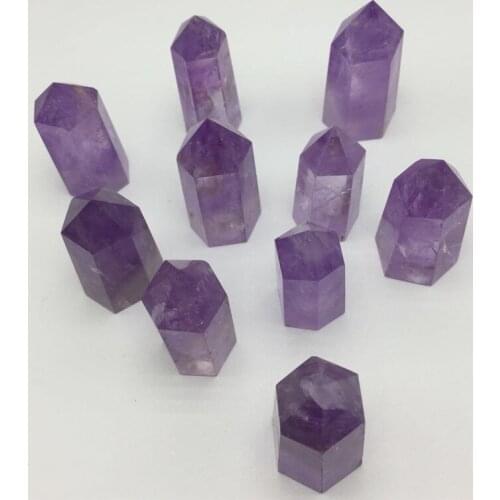 1pcs drop shipping Natural amethyst quartz Crystal gemstone point healing chakra lavender purple crystal point wedding decor