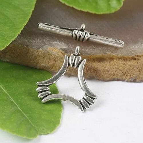 10sets Tibetan silver color Curved triangle toggle Clasp h0059
