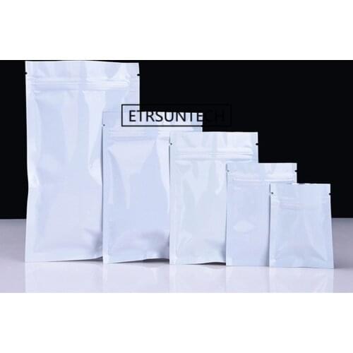1000pcs/lot White color Metallic Mylar Self seal bags flat bottom Black Aluminum foil plastic bags High quality 11 Size