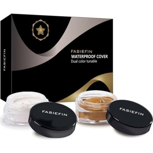 2-Colored Toned Waterproof Professional Concealer Set Tattoo Concealer Moisturizing Cover Pimple Mark Pores Freckles Brighten