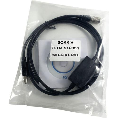 2 pcs High quality Sokkia USB data cable for Sokkia total station fit for Win7 / 8 / 10 system 6 pin survey download USB cable