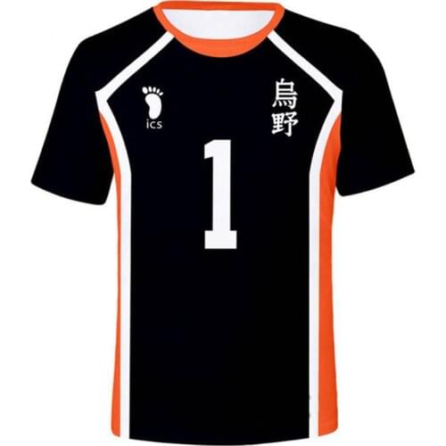 3D Anime Haikyuu Shirt Cosplay Costume Hinata Shoyo T-shirt Karasuno High School Volleyball Top Kageyama T Shirt Jerseys Uniform