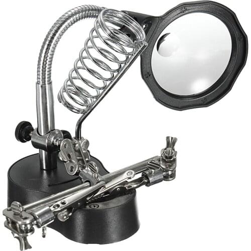 3X 12X Lens;LED Light Magnifier Desktop Magnifying Glasses Helping Hand