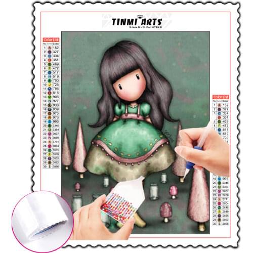 5D DIY Diamond Painting Kits Cartoon Little Girl Doll Full Round With AB Drill Embroidery Mosaic Home Decor Christmas Gift Art