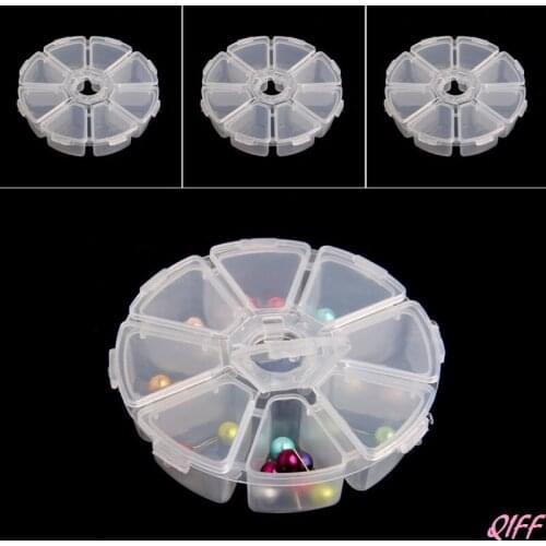 8 Slot Plastic Jewelry Box Bead Nail Storage Tool Container Craft Organizer Case
