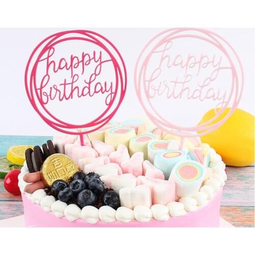 Wedding Acrylic Cake Topper happy birthday Acrylic Cake Toppers For Birthday Party Cake and cupcake Decorations accessiories