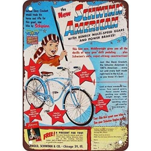 Schwinn American Tin Sign art wall decoration,vintage aluminum retro metal sign,iron painting