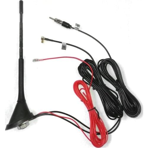 Car Roof DAB +FM/AM Car Radio Antenna Amplifier Booster Roof Mount Active SMB 5m