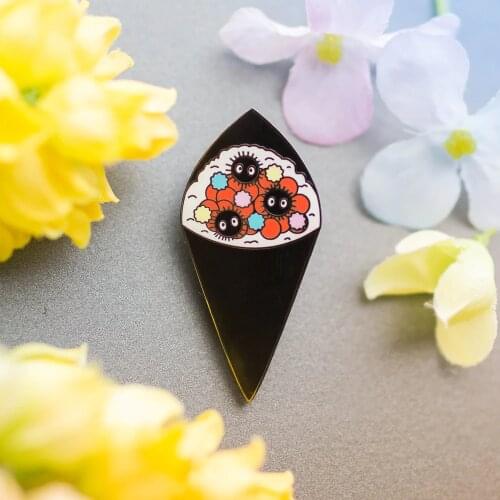 Cute Soot Sprite Ice Cream Hard Enamel Pin Spirited Aways Brooch Anime Movie Fan Collectable Badge Fashion Unique Jewelry Gift