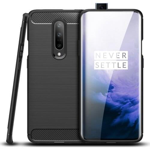 Phone Case For OnePlus 7 Pro CASE bumper on Cover for OnePlus 7 Carbon Fiber soft TPU Silicon Anti-knock Case For 1+7 Pro Capa