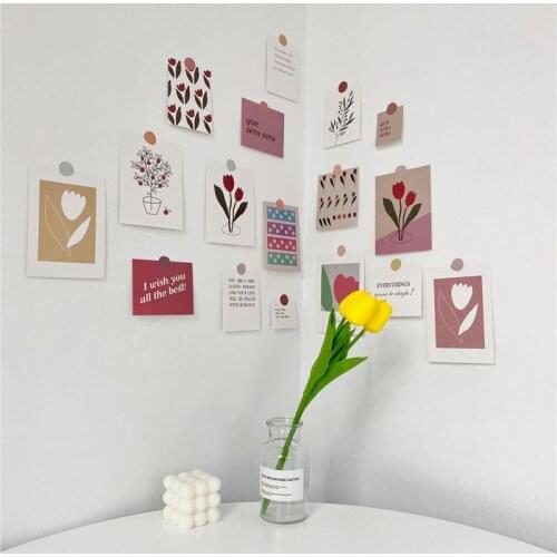 CuteLife INS Nordic Tulip Cute Wall Stickers Room Decoration Mirror Door Stickers Living Room Bedroom Kitchen Kids Room Sticker