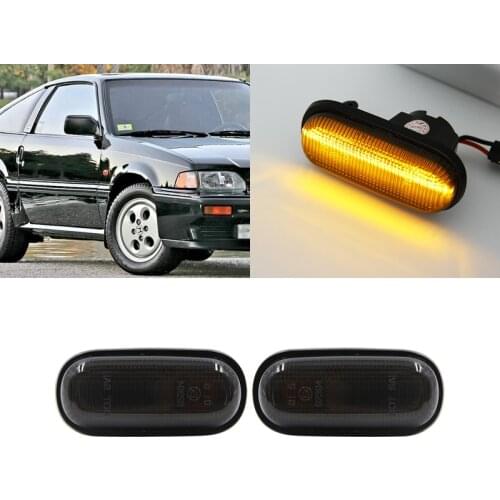 Smoke Lens Front Amber Led Side Marker Lights For Honda Accord Civc Prelude CRX Fit Auto Turn Signal Lamp