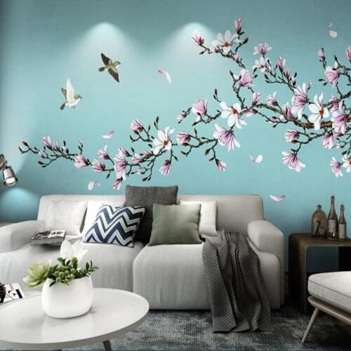 Custom Photo Mural Wallpaper 3D Magnolia Flower Bird Wall Murals Chinese Style Living Room Bedroom Wall Papers Home Decor Modern