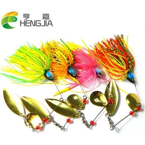 HENGJIA 17g hard metal spinnerbaits pike buzzbaits lead head catfish spinner spoons lures pesca fishing baits fishing tackles