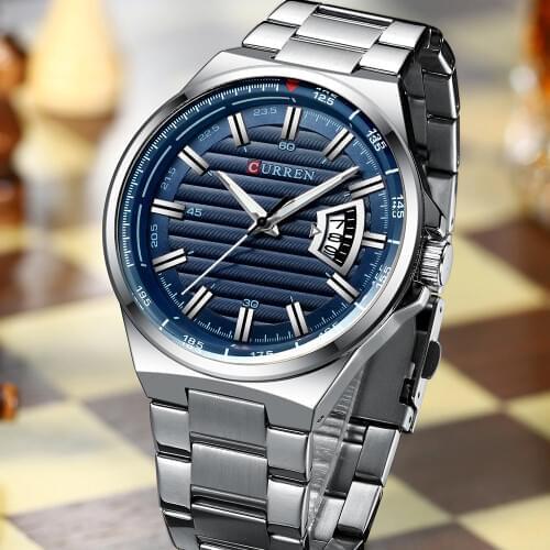 Top Brand CURREN Luxury Quartz Watches for Men Wrist Watch Classic Silver Stainless Steel Strap Mens Watch Waterproof 30M