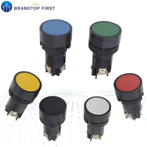 1pcs 22mm momentary Push button switch red green blue yellow black white normal open + normal close XB2-EA142 XB2-EA131