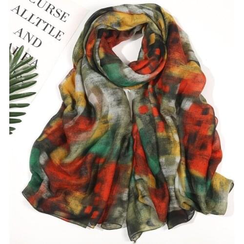 2020 New Beautiful Ombre Plaid Print Scarves And Shawls Long Soft Colorful Grid Scarf Wrap Hijab 7 Color Free Shipping