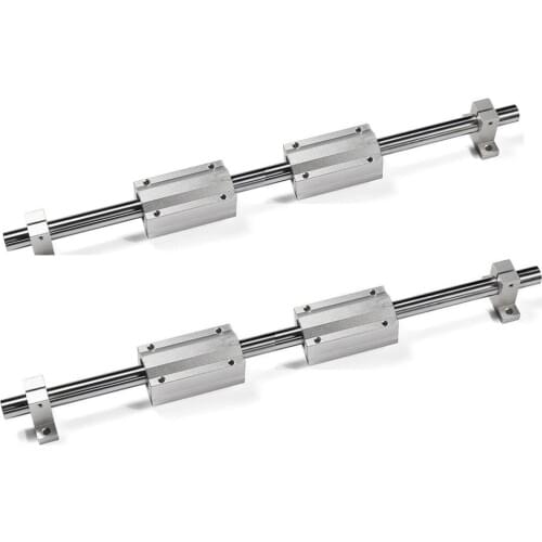 Optical Axis Linear Rail Shaft OD 8 10 12 mm 100-600mm + SCS8LUU SCS10/12LUU Linear Bearing Blocks + SK8 10 12 Bearing Support