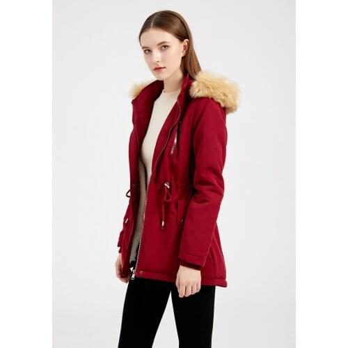 Autumn Winter Coat Women 2021 New Warm Lamb Wool Hooded Windbreaker Jacket Solid Color Fashion Loose Jackets Female Y182