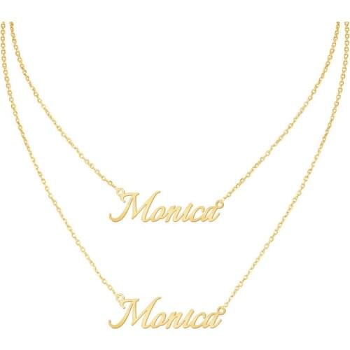 3UMeter Sterling Silver Name Necklace Custom Letter Name Necklace Personalized Double Names Necklace For Women Gift Dropshipping