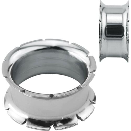 Punk Fashion Stainless Steel Double Flare Gear Shape Ear Plugs Flesh Tunnels Gauges Earrings Ear Expanders Body Piercing Jewelry