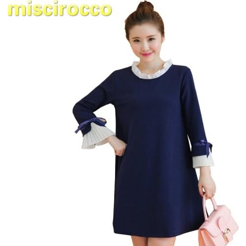Maternity Dress Spring and Autumn Mandarin Collar Women Dress Maternity Clothing Pregnant Women Dress One Piece Dress OL